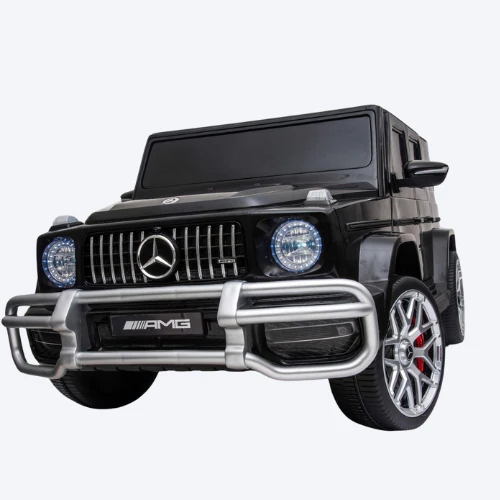 Black Mercedes G-Wagon AMG G63 2 Seater Electric Ride-On Jeep for Kids, Isolated on White Background
