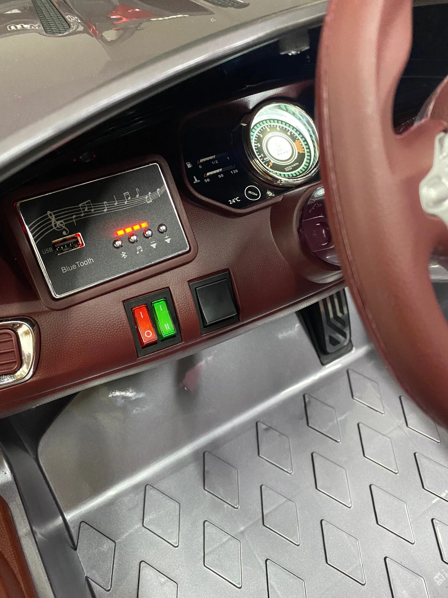 Grey Aston Martin DB11 Kid electric ride on car