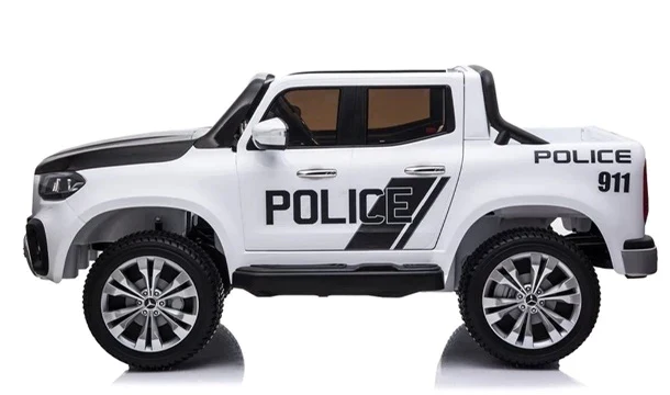 Electric Toy Police Mercedes X Class Pick Up Truck Ride On for kids on a white background