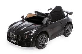 Black 2-seater Mercedes AMG GTR with Parent Remote Control, 12v Kids Electric Ride On