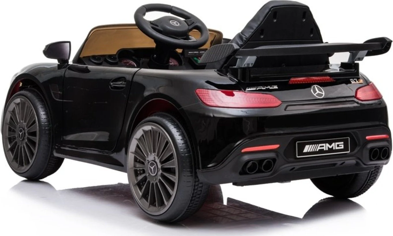Black Mercedes AMG GTR 2 Seater Licensed Electric Ride-On Toy Car with Remote for Children