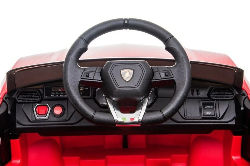 "Red 12V Lamborghini Urus Electric SUV Ride-On for Kids with Steering Wheel"