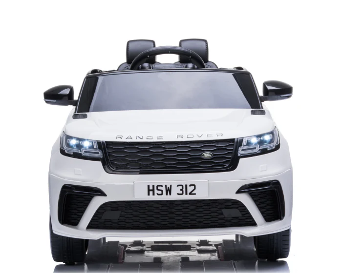 Front View of a White Luxury Kids Range Rover Velar Autobiography SV Electric Ride-On Toy